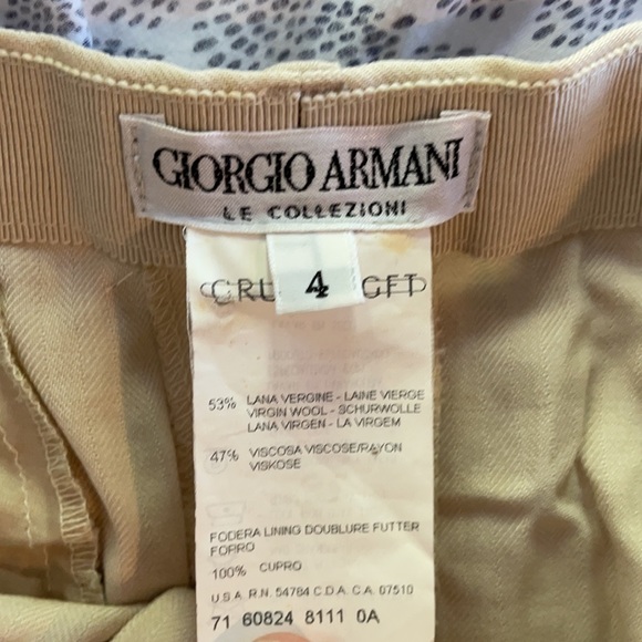 Vintage cream wool Armani pants, Sz 4 - Picture 3 of 5